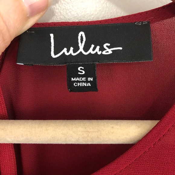 Lulu's NWT Chic Wine Tiered Midi Dress - Picture 2 of 7